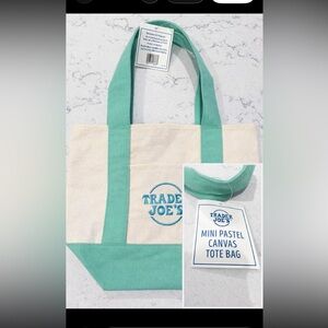 Trader Joe's Mini Pastel Canvas Tote Bag